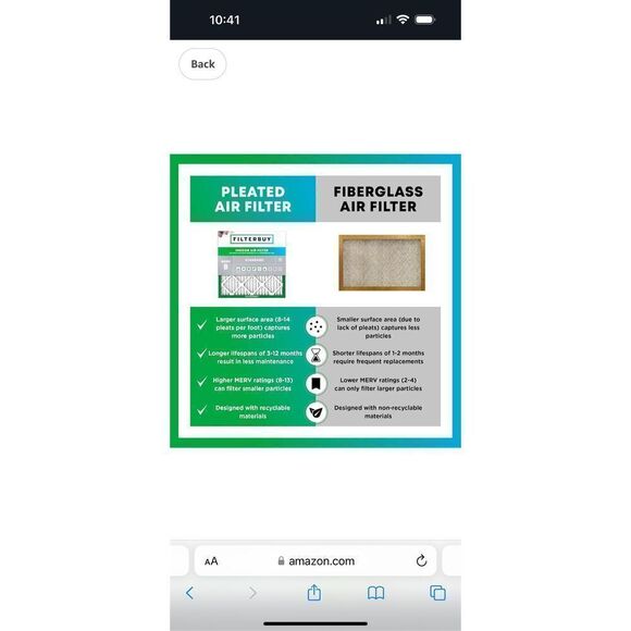 Filterbuy 18x20x1 Pleated HVAC AC Furnace Air Filters Replacement (4-Pack) - Picture 6 of 6